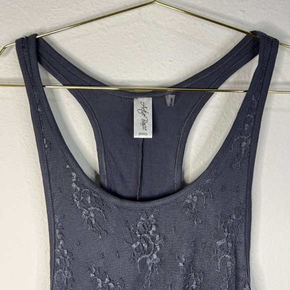 Active Basic Women's Gray Lace Racerback Tank Top Small Flowy Boho Chic - Picture 5 of 15